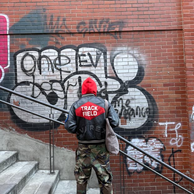 90‘s아비렉스 트랙필드 레더 바시티 자켓 