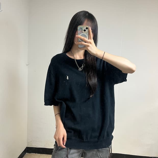 Polo Ralph Lauren Black Knit T-Shirt