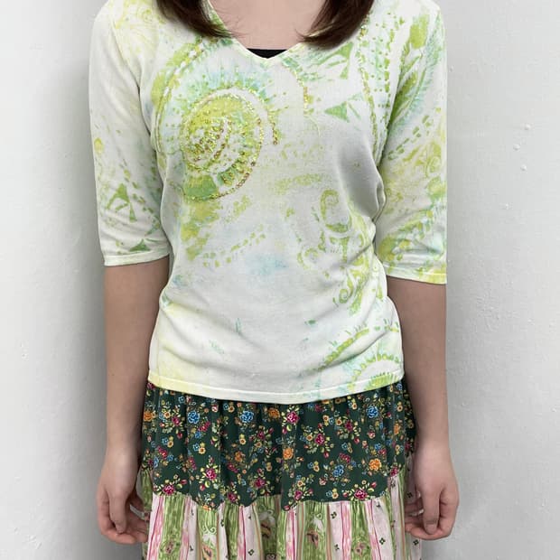 페어리 몽환 플라워 비즈 탑