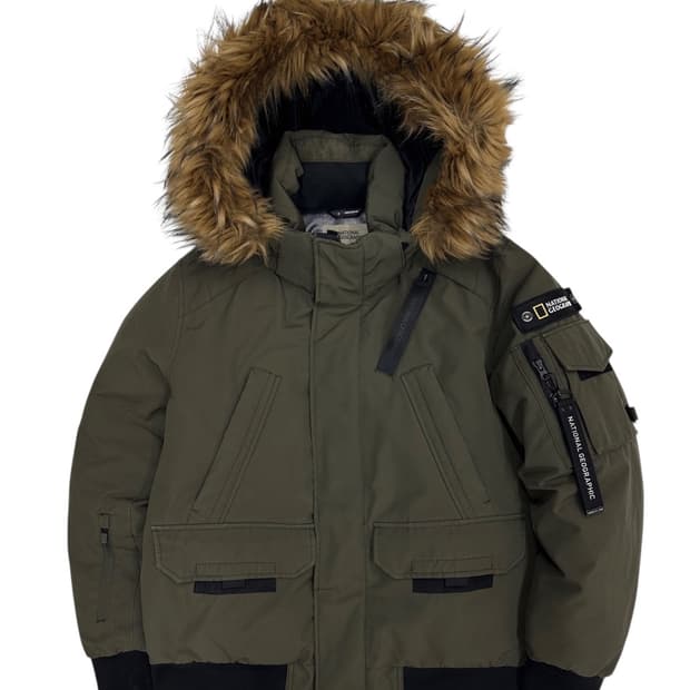 내셔널지오그래픽 덕다운 패딩 카키 (XL)