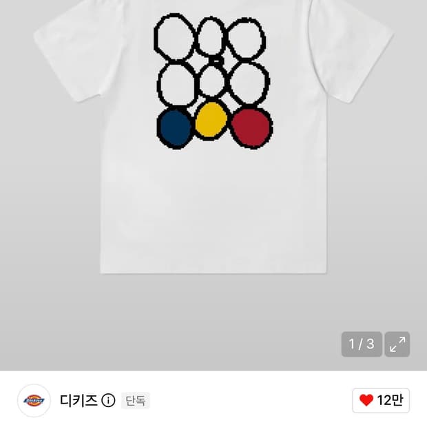 XL사이즈 디키즈 백현진 크롭 티셔츠 화이트
