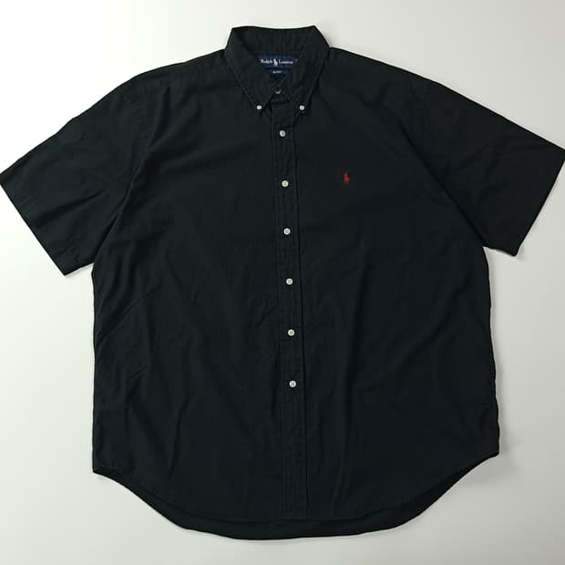 CJ044 XL 폴로 90s 블랙 반팔 셔츠 남방