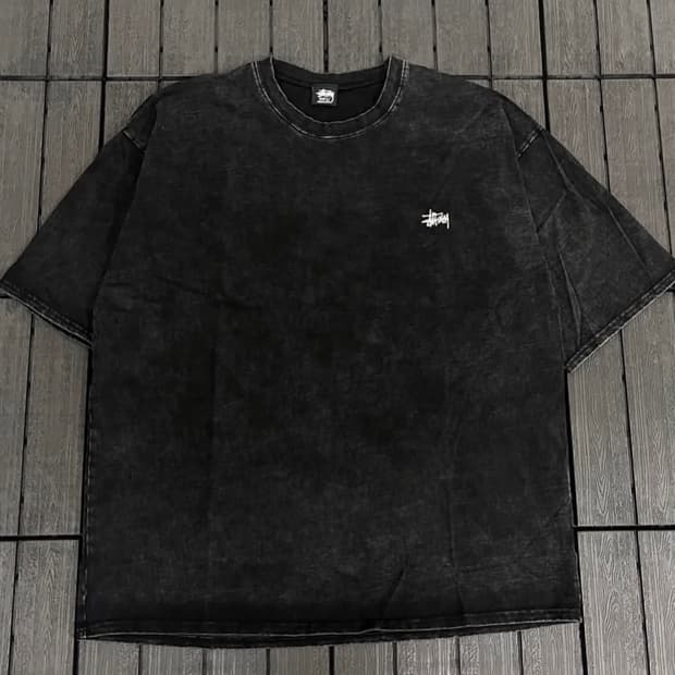 (블랙) 부드러운 스투시 피그먼트 상의