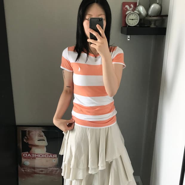 폴로 랄프로렌 스포츠 포니 로고 단가라 반팔티