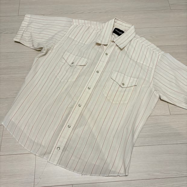 wrangler 랭글러 스트라이프 반팔 웨스턴 셔츠 L