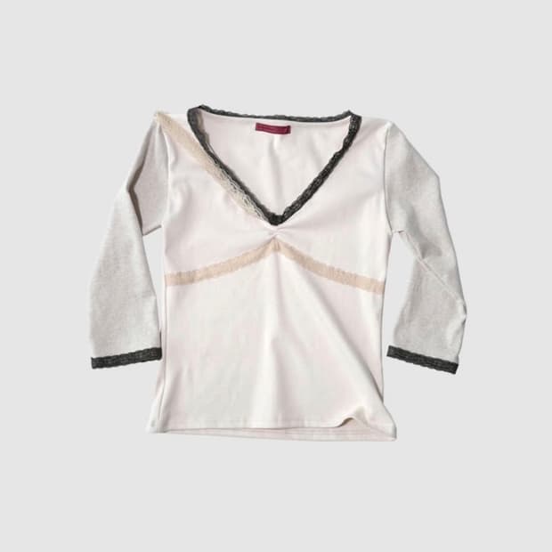 인앤양 레이스 탑 핑크 Lace top pink