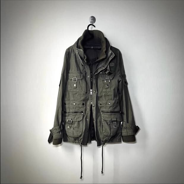 고스트오브할렘 투카라 하이넥 2way 스터드 버클 자켓 y2K 펑크 갸루