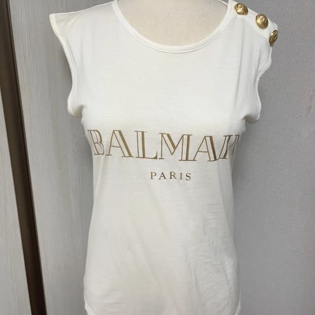 Balmain Logo-Print Cotton Tank Top