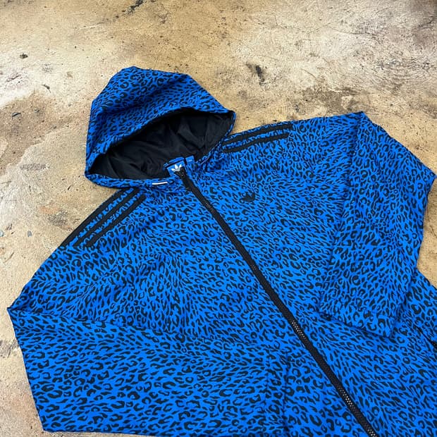 아디다스 블루 레오파드 호피 바람막이 95