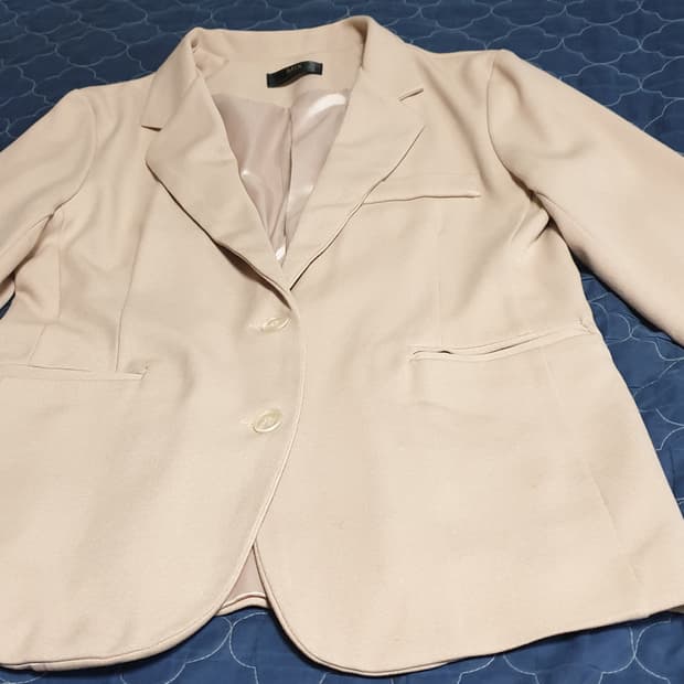 MIX 울100% 핸드메이드 블레이저 자켓 아이보리 (M)