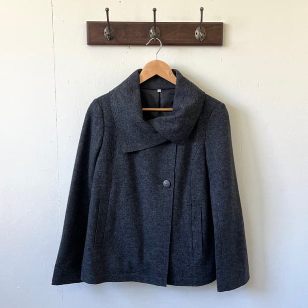 Japan vtg 숄카라 크롭 코트