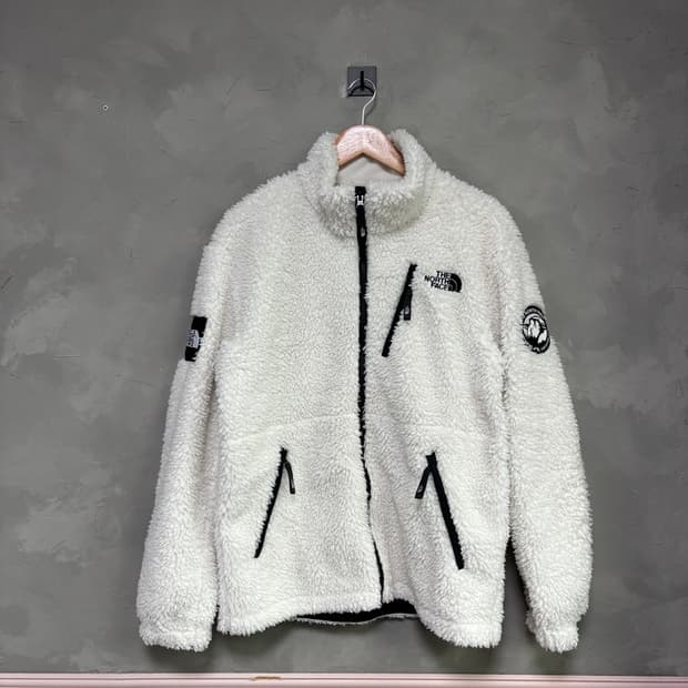 노스페이스 플리스 집업 화이트 블랙