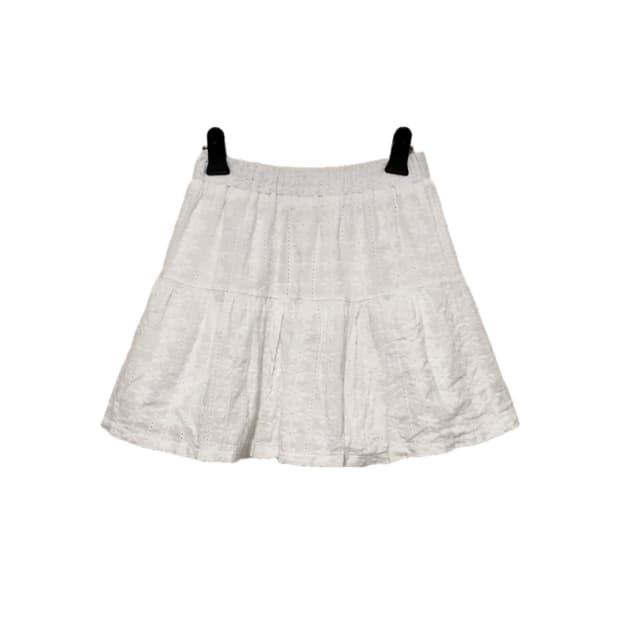 [빈티지] 화이트 펀칭 레이스 자수 숏스커트