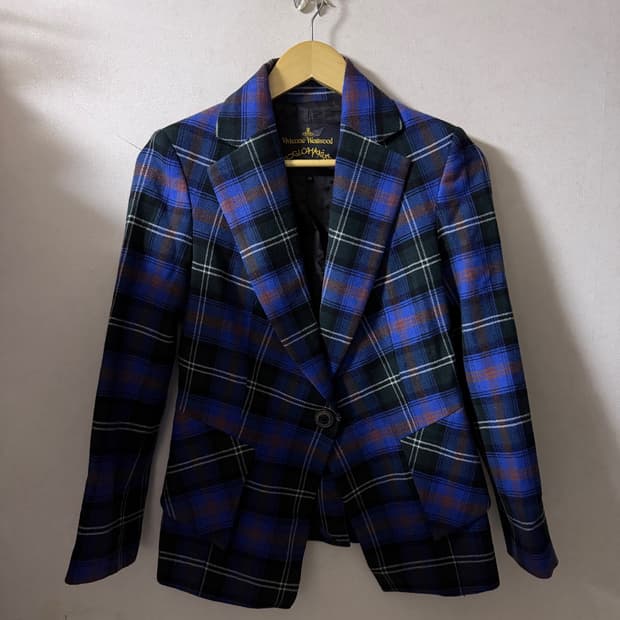 비비안웨스트우드 여성 클레식 체크 패턴 자켓 40 (55정도)