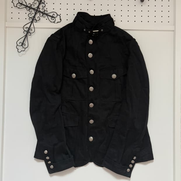 Black Neck Buckle Detail Jacket