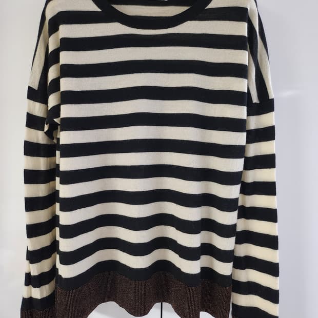 락앤본 울니트 여성 니트 스트라이프