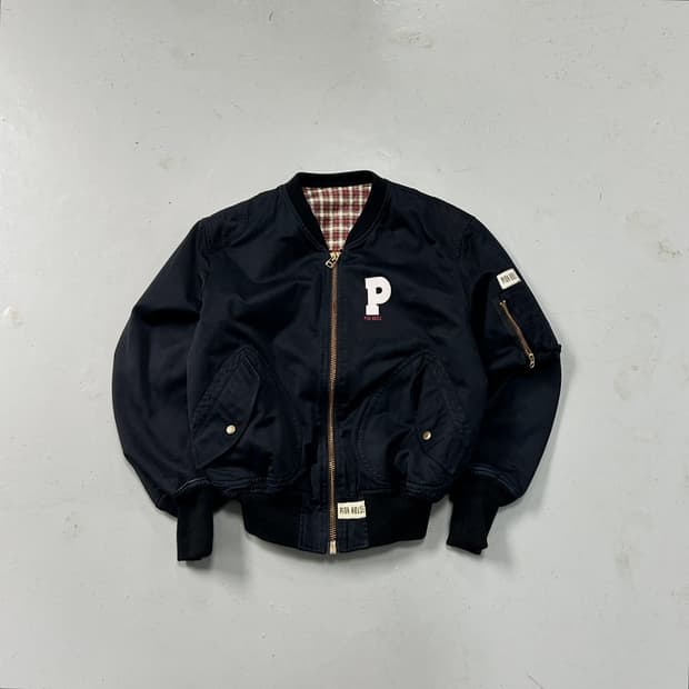 90s 핑크하우스 로고 봄버자켓 