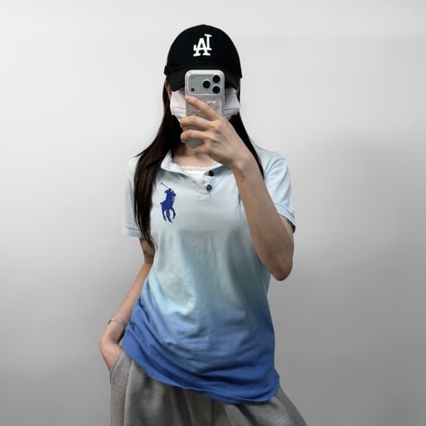 폴로 랄프로렌 빅 포니 자수 그라데이션 카라티
