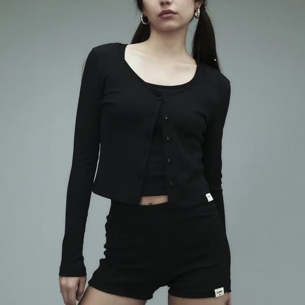 글로니 G CLASSIC RIB V NECK CARDICIGAN 