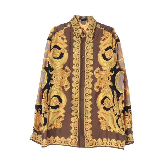 VERSACE 베르사체 23SS 실크100% 패턴 긴팔 셔츠 XL