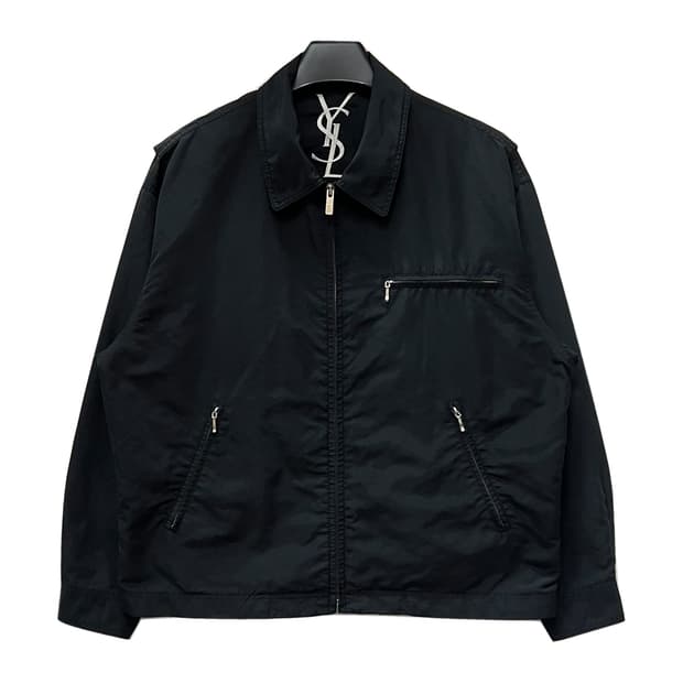 YSL 입생로랑 미니멀 체스트포켓 스윙톱 블루종 자켓 100