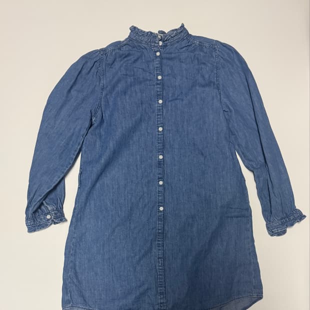 여성 에이치엔앰 H&M 빈티지 워싱 데님 셔츠 원피스