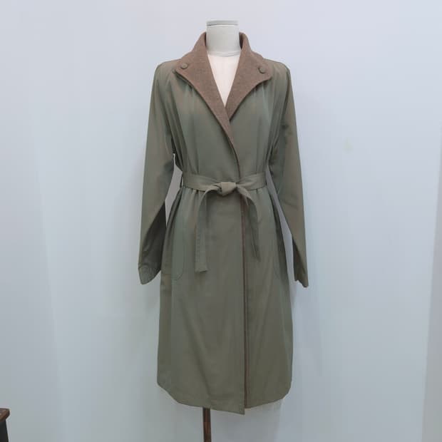 울혼방 탈부착 안감 벨트코트 롱코트