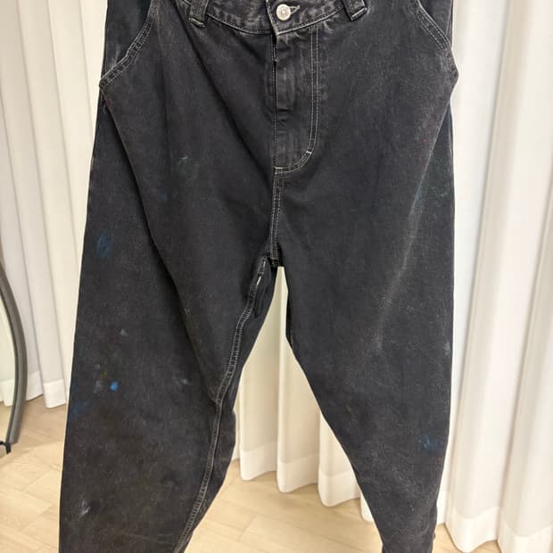 마르지엘라 페인팅 데님 팬츠 블랙