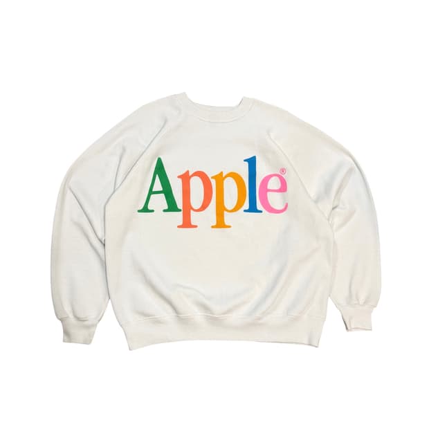 빈티지 90s 애플 레인보우 로고 스웻