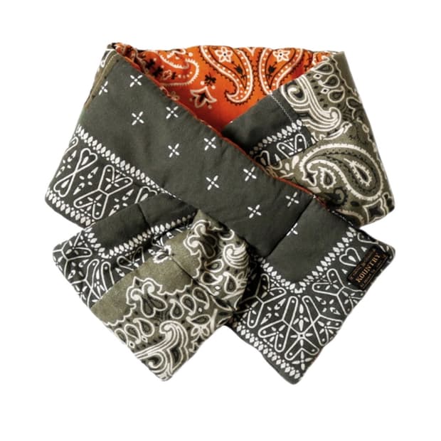 캐피탈 반다나 리버시블 머플러 카키 오렌지