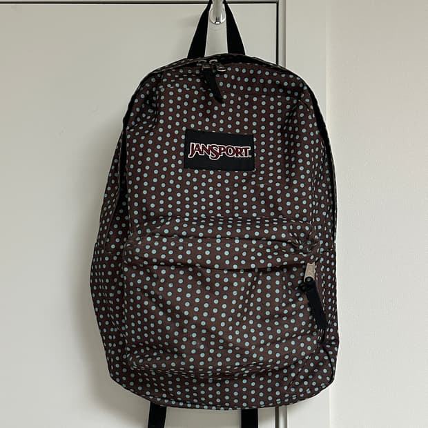 잔스포츠 브라운 민트 도트 땡땡이 백팩