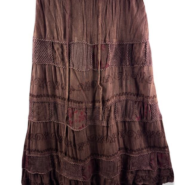 JPN 히피 모리 패치 스커트2951