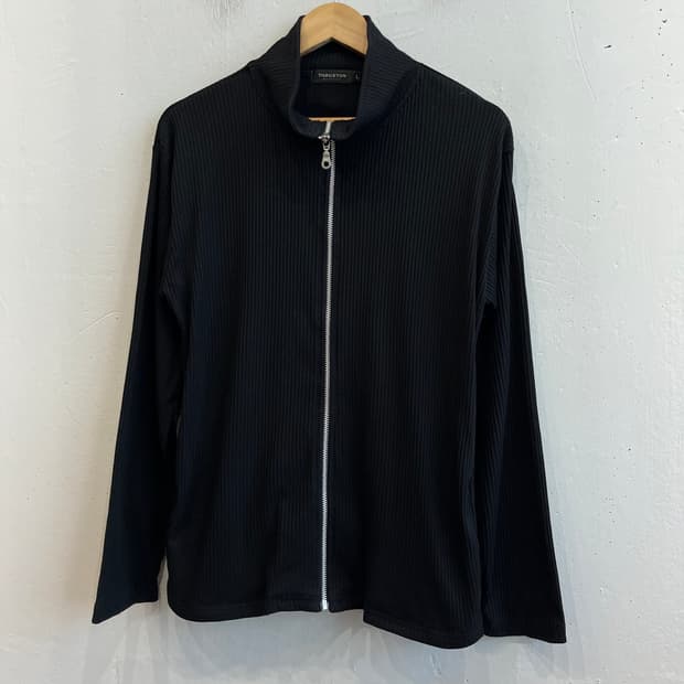 THRUXTON JPN 골지 니트집업 블랙