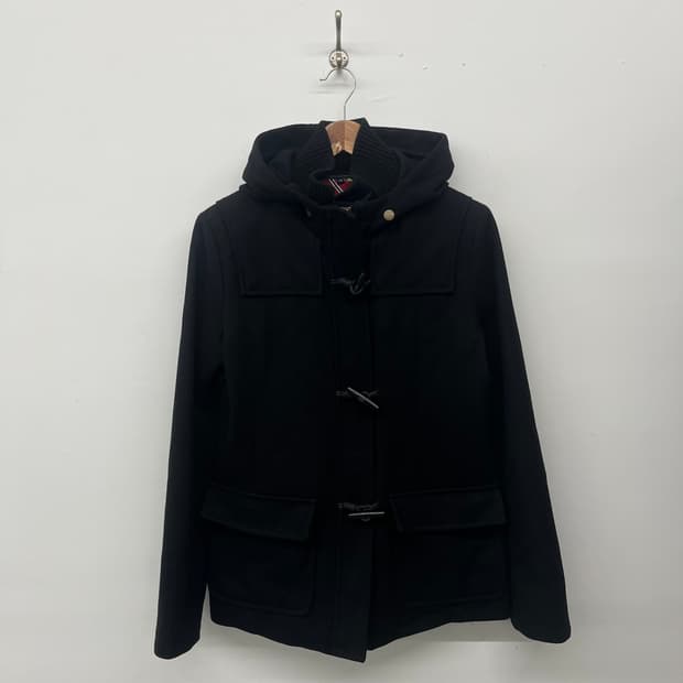 타미힐피거 블랙 후드 더플 코트 여M