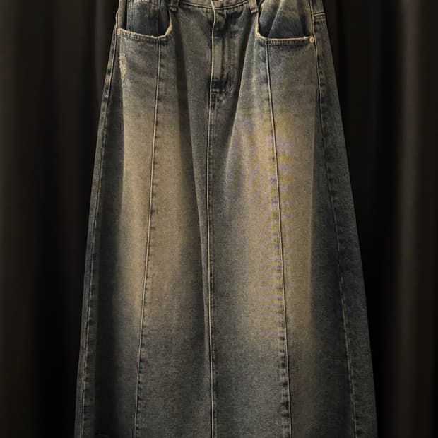 인사일런스 우먼 데님 맥시 스커트