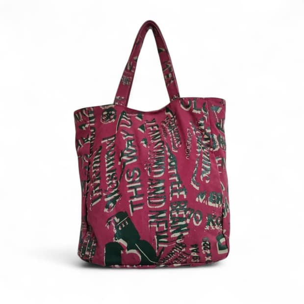 비비안 웨스트우드 레터링 캔버스 토트백