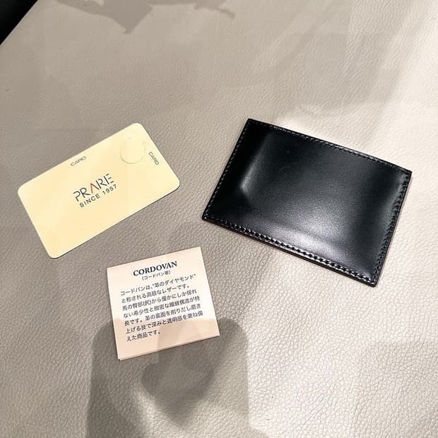 (정품/새상품) 프레리 긴자 블랙 코도반 레더 카드지갑