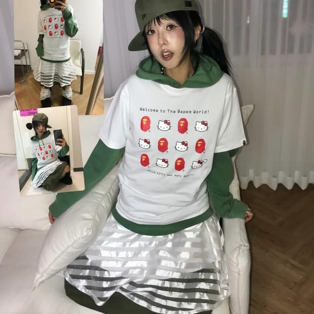 Bape X Sanrio Hello Kitty T-shirt (새상품)