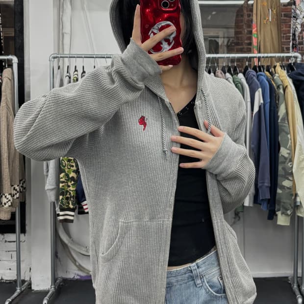 히스테릭 글래머 데빌걸 와플 후드집업