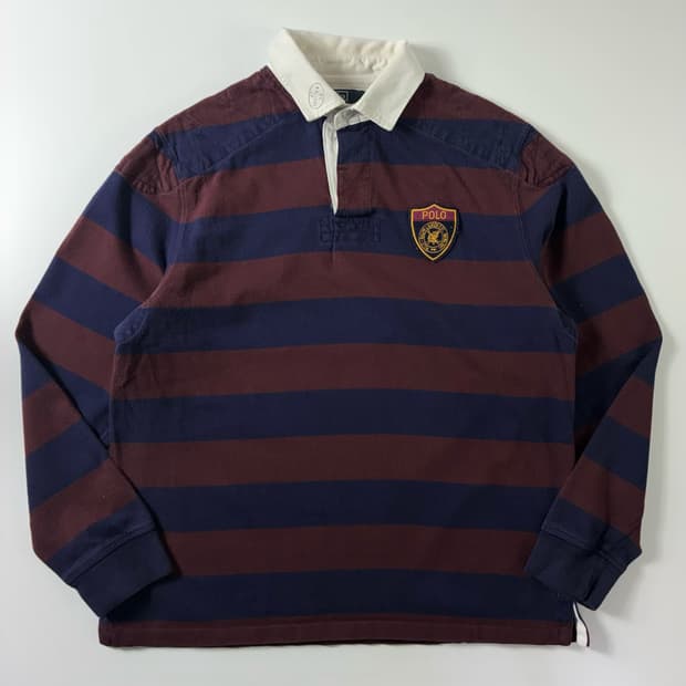 Polo  폴로 랄프로렌 크러스트 로고 스트라이프 럭비 티셔츠