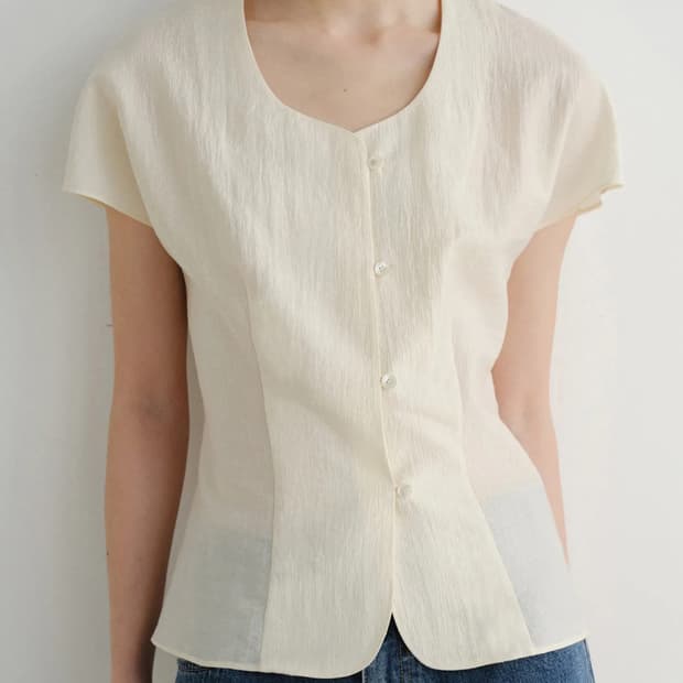 EAAH celia button blouse, cream