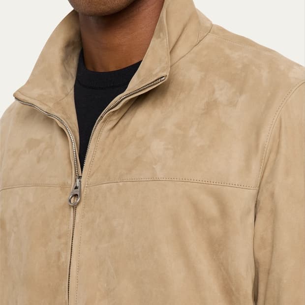 로로피아나 키드스킨 스웨이드 집업 자켓