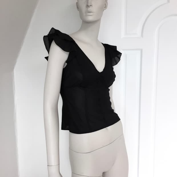 아르마니 익스체인지 V-neck Blouse Top