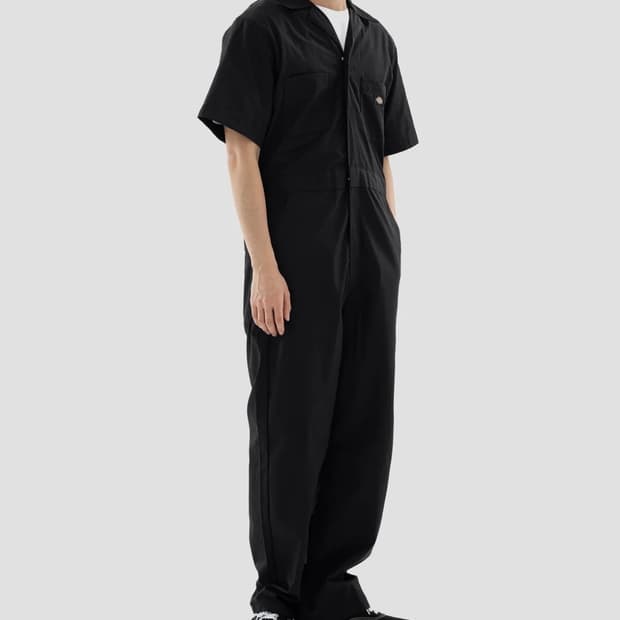 [XL]디키즈 반팔 점프수트 커버올 블랙