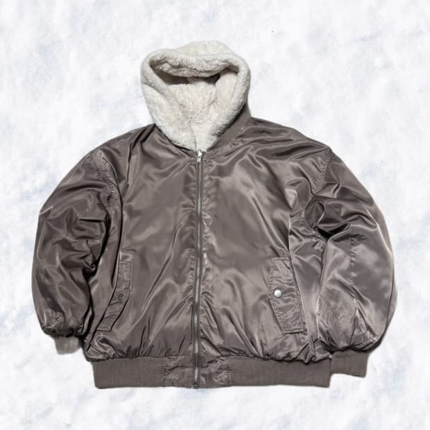 Japanese vintage GRL 카키브라운 리버시블 퍼 항공점퍼 
