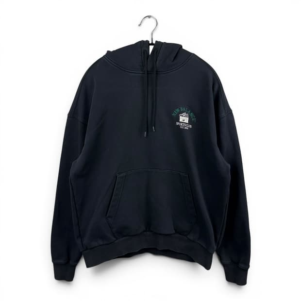 (S) 뉴발란스 백로고 후드 티 블랙