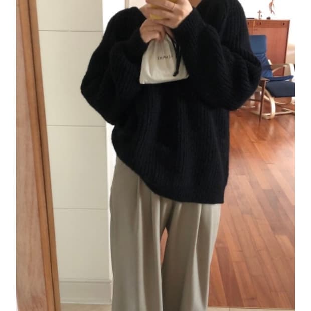 조이드비비에 vintage wool knit - 블랙