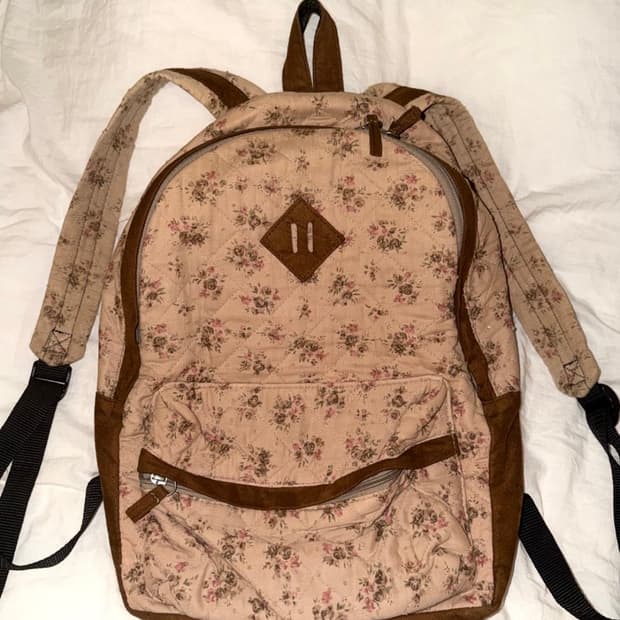 그런지페어리 모리걸 초코 브라운 플라워 백팩 하구미