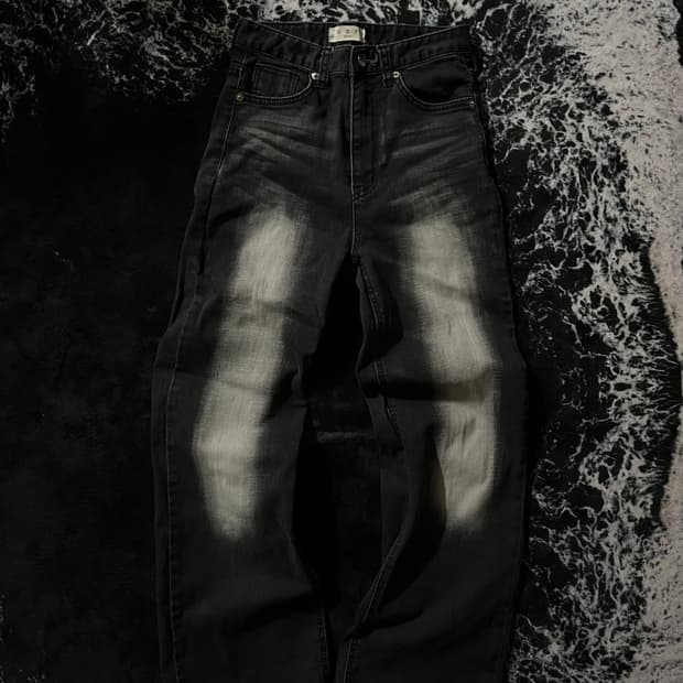 워싱흑청팬츠(+셔츠)