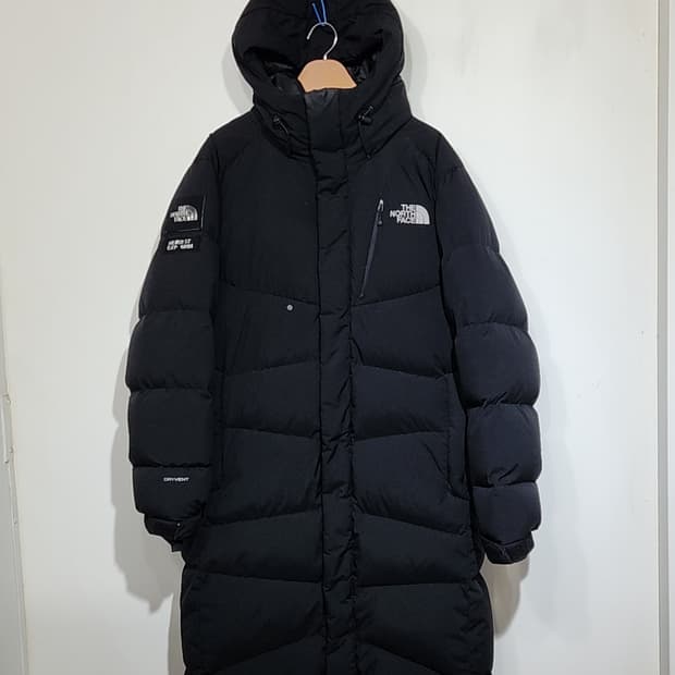 (L) 노스페이스 구스다운 롱패딩 점퍼 블랙 거위털 다운코트 